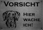 Preview: Edelstahl Warnschild Deutsch Kurzhaar VORSICHT Hier wache ich!